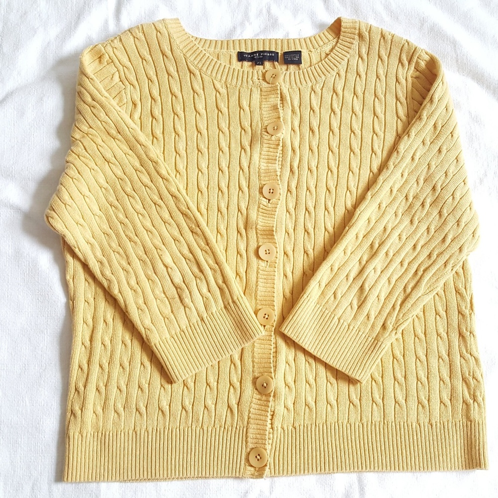 Mustard Cable Knit Cardigan